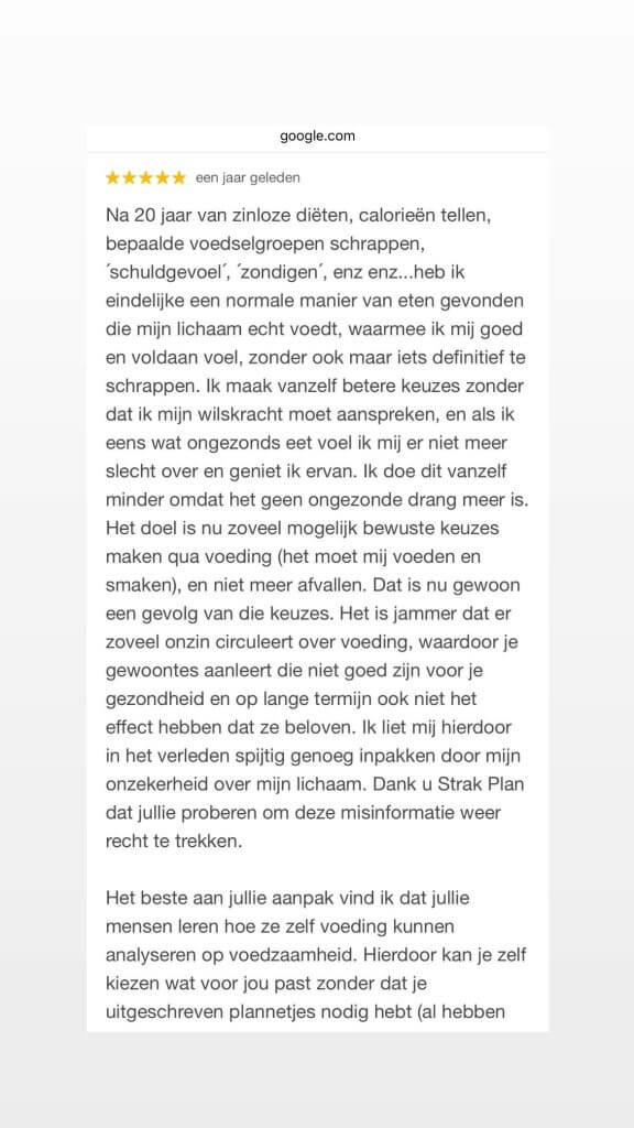 Review Strak Plan online diëtisten